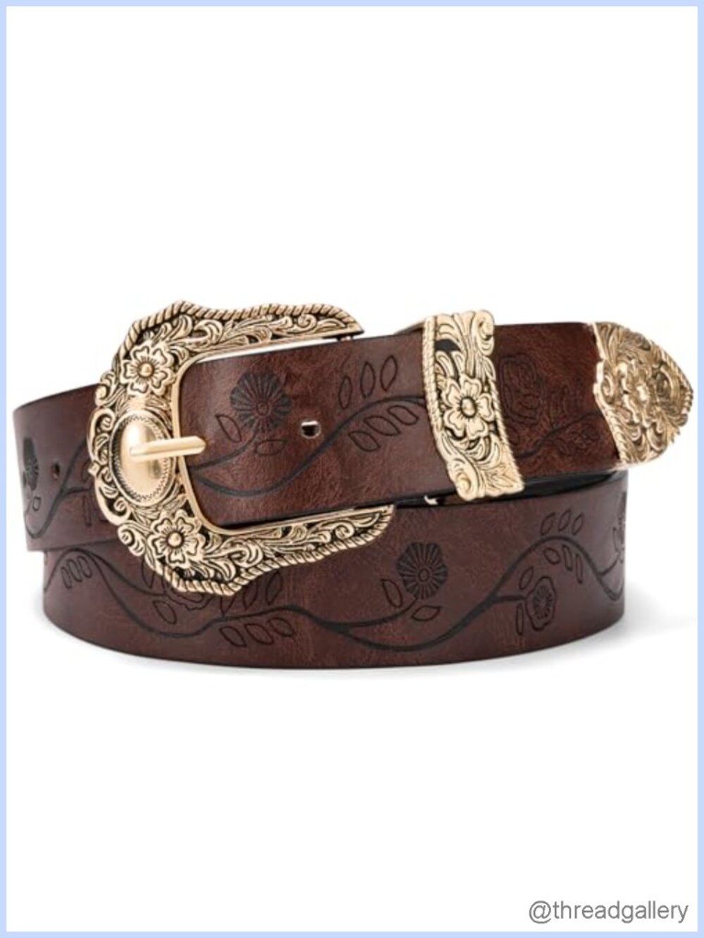Western Cowgirl Belt Women Adjustable Country Belt 1.4" Wide 12 Holes M